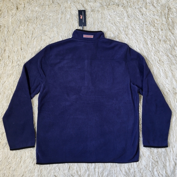 Vineyard Vines Mens Harbor Fleece Quarter-Snap Navy Size Large - Picture 10 of 15